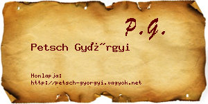 Petsch Györgyi névjegykártya