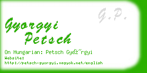 gyorgyi petsch business card